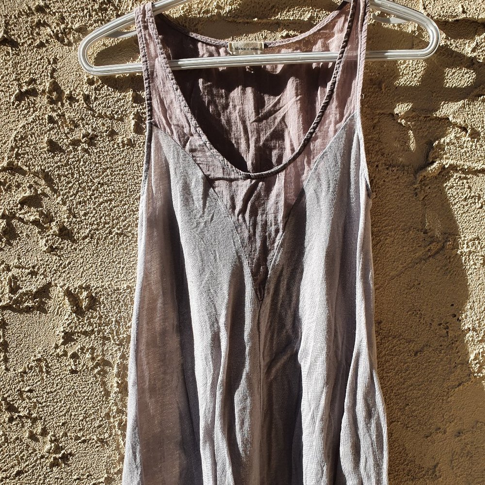 Silence and Noise Sheer Grey V Tank